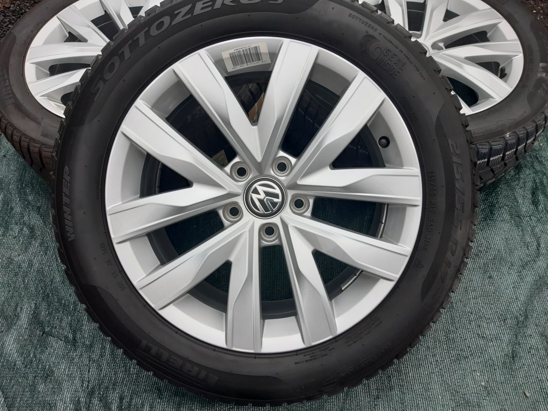 Nová Zimní kola originál Volkswagen Passat B8 Alltrack Arteon Marstrand ET38 7J X 17 včetně zimních pneu 215/55/17 Volkswagen OEM
